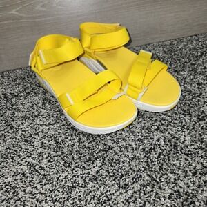 Dansko Racquel Sandals Womens 38, 7.5/8 Yellow White Platform Comfy Adjustable